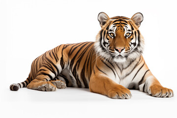Obraz premium Tiger over isolated white background. Animal