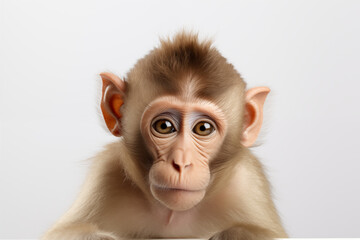 Monkey over isolated white background. Animal