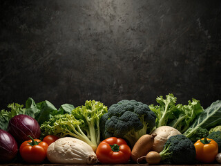 fresh vegetables on wooden background | Vegetables Background Images