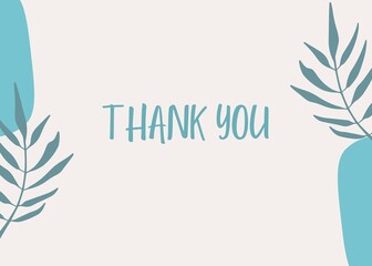 abstract thank you card design with blue shades