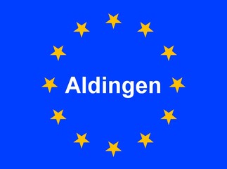 Illustration einer Europaflagge mit der Aufschrift 