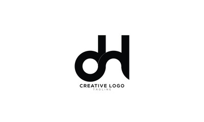 DH Abstract initial monogram letter alphabet logo design