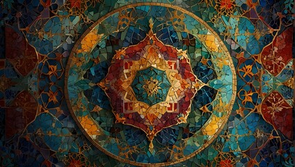 mesmerizing Islamic abstract background, geometric pattern 