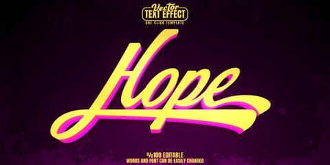 Hope editable text effect, customizable vintage and creative 3D font style