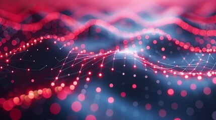 Concept of AI technology, motion of digital data flow. Communication and technology network concept. 3D rendering.