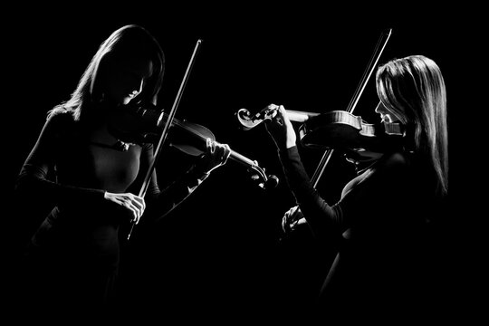 Violin player violinist classical string duet music concert