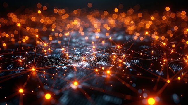 Background image of a network server on the internet of things, rendering 3D illustration, data deep learning, robot and artificial intelligence, neuron brain plexus, futuristic connection, digital