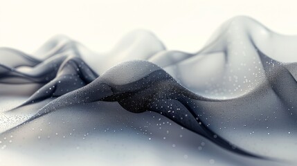 In AI technology, there are particles, geometric art, lines, and dots.