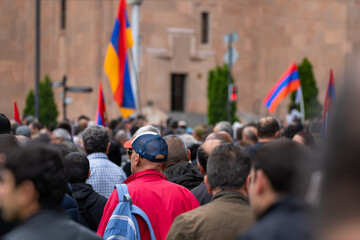 Crowd during protest, political, public opposition concept