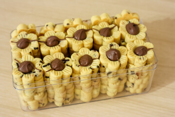 Chocolate jam thumbprint cookies, popular serving to celebrate Lebaran Idul Fitri (Eid Al Fitr)