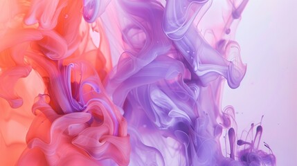  Salmon and lavender paint intertwining, Ink Wonder, soft shine emerges from liquid flux, presentation slides
