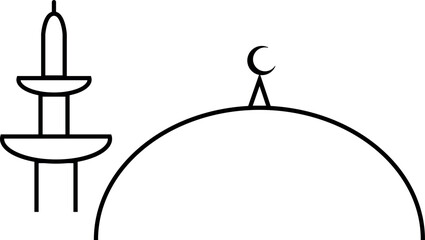 out line mosque, simple mosque, 