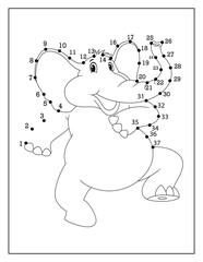Animals dot to dot activity book for coloring page