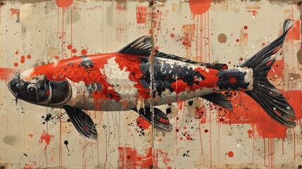 The pond at the city zoo contains red, black, and white koi with pockmarks