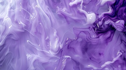 Fototapeta premium Violet and ivory paint floating, Ink Tales, soft illumination springs from fluid veins, food photo