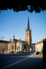 Fototapeta premium Riddarholmen Church in sunny morning