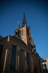 Riddarholmen Church in sunny morning