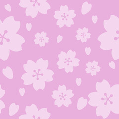 lilac cherry blossom seamless repeat pattern