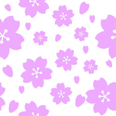 lilac cherry blossom seamless repeat pattern
