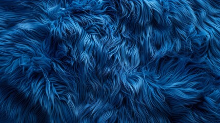 Obraz premium blue fur texture top view. blue sheepskin background. Fur pattern. Texture of blue shaggy fur.
