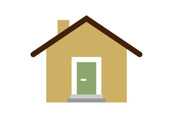 Casa de paredes amarillas y tejado marr&oacute;n.