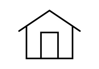 Icono negro de una casa o vivienda con chimenea