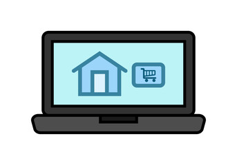 Portal inmobiliario en la pantalla de un ordenador portátil.