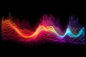 Naklejka premium bstract colorful data visualization background with electronic waves 