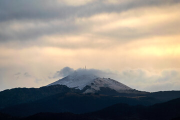 sunset over the mountains
