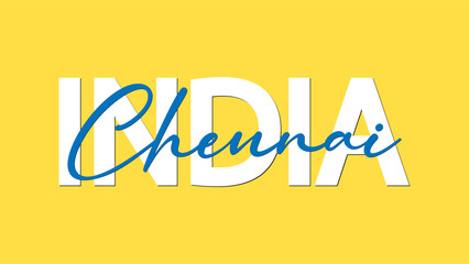 Chennai in India calligraphy concept vector vector illustration. Chennai is the capital and the largest city of the Indian state of Tamil Nadu