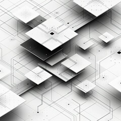 minimalist graphic design, a web of isometric lines, ux design, black and white, vector 