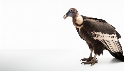 Obraz premium Andean condor - Vultur gryphus - is a South American New World vulture With a maximum wingspan of 3.3 m - 10 ft 10 in - isolated cutout on white background