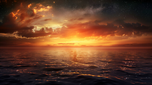 The sea of galilee at sunset