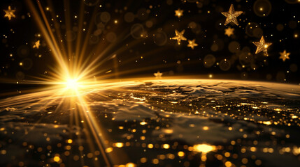 A celestial dawn: the star of bethlehem illuminates earth