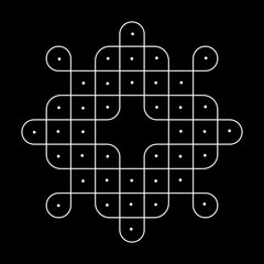 abstract kolam with dots sikku Kolam modern vector illustration