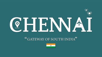Chennai Gateway of South India concept vector illustration