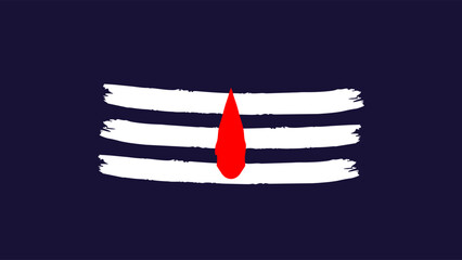 Tripundra vector illustration . Tripundra is a Hindu Shaivite tilaka, worn by Shaivas as an indication of their affiliation with Shiva.