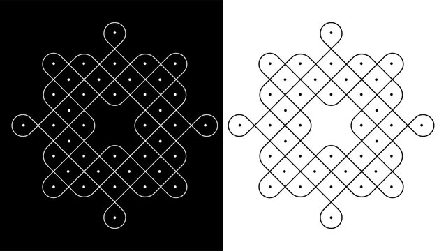 abstract kolam with dots sikku Kolam modern vector vector illustration