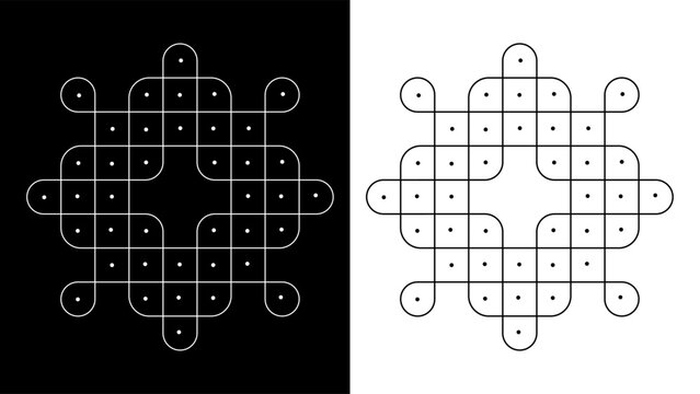 abstract kolam with dots sikku Kolam modern vector vector illustration