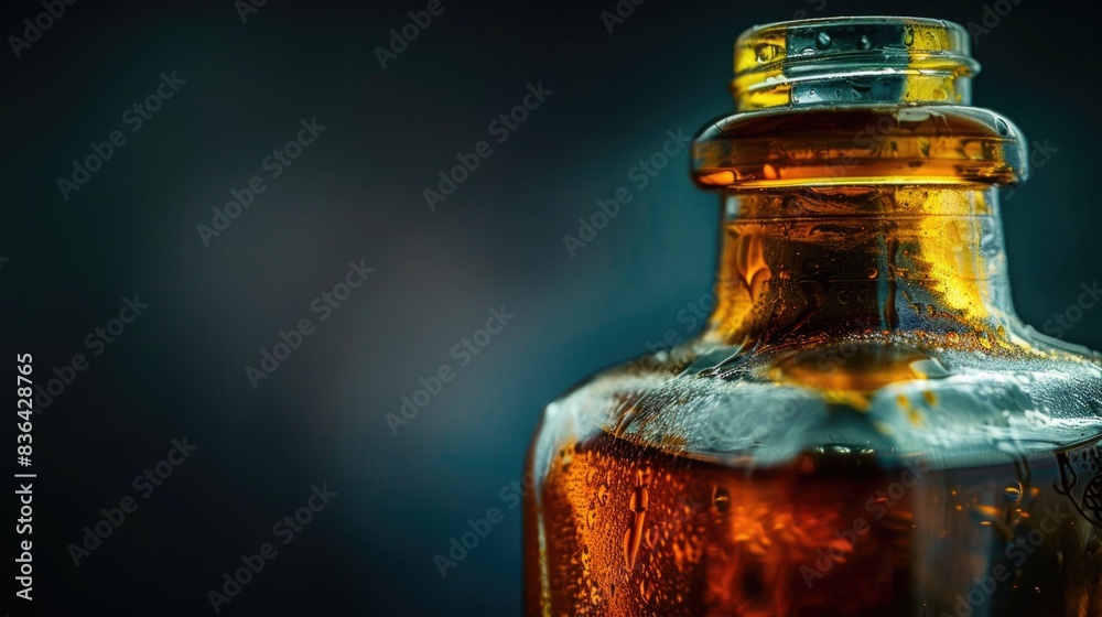 Aufkleber a close-up view of a bottle of beer on a table