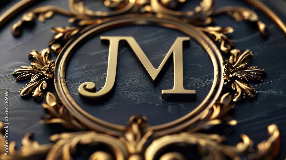Poster a close-up shot of a clock face featuring the letter m