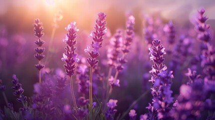 Naklejka premium Vivid Lavender Field During the Summer Time