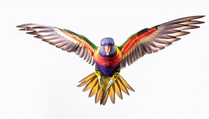 rainbow lorikeet - Trichoglossus moluccanus - is a small species of parrot found in Australia. isolated on white background The plumage as with all subspecies, is very colorful