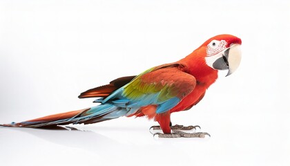 Obraz premium red and green or green winged macaw - Ara chloropterus - widespread in the forests and woodlands of northern and central South America. isolated on white background