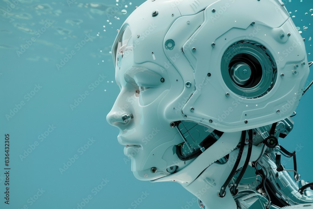Poster A robot with a built-in camera on its head