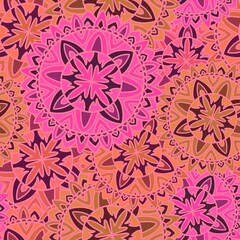 Seamless circle mandala pattern for wrapping paper and fabrics and linens