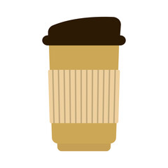 Hot and cold coffee beverage. Different types of drinks set. Espresso, americano cup, cappuccino and latte in paper mug, iced macchiato in glass. Flat vector illustrations isolated on white background