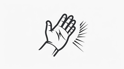 Obraz premium A simple illustration of a human hand grasping an item, created in monochrome colors