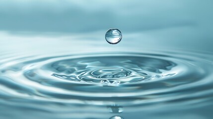 Isolated raindrop with pristine reflections on a smooth, shiny surface.