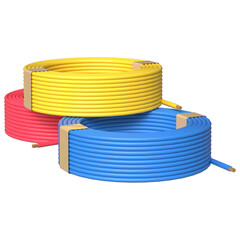 Realistic 3d wire or cable rendering for electric design, business, etc.